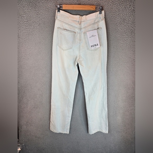 Pistola Cassie Super High Rise Straight Leg Jeans Sz 26x29.5 Super Distressed - Picture 8 of 16